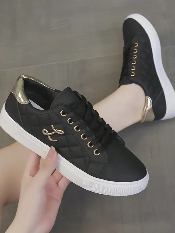Women's Fashionable Lace Up Low Top Sneakers, Casual Comfortable Breathable Sports Shoes, All-match Round Toe Shoes for Daily Wear 6