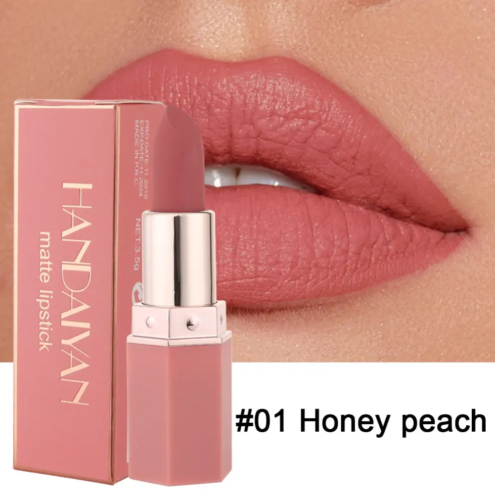 HANDAIYAN 6 Colors Makeup Matte Lipstick Waterproof Long Lasting Lip Stick Red Pink Velvet Nude Lipsticks Women Cosmetics