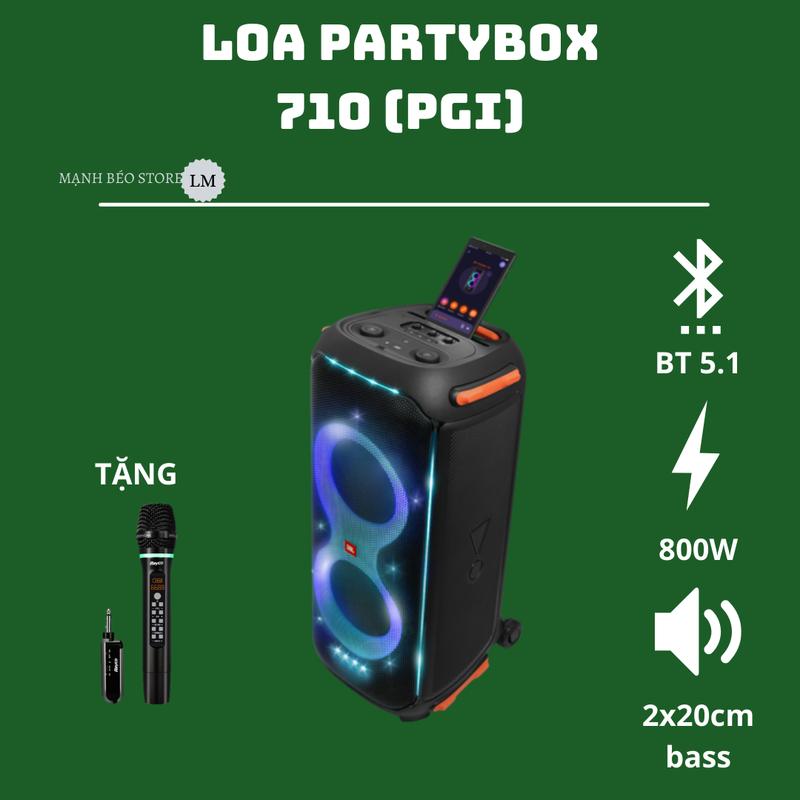 Loa Bluetooth Karaoke JBL Partybox 710 (PGI) - TẶNG MIC D2 - 800W rms - Hàng chính hãng - Bảo hành 12 Tháng