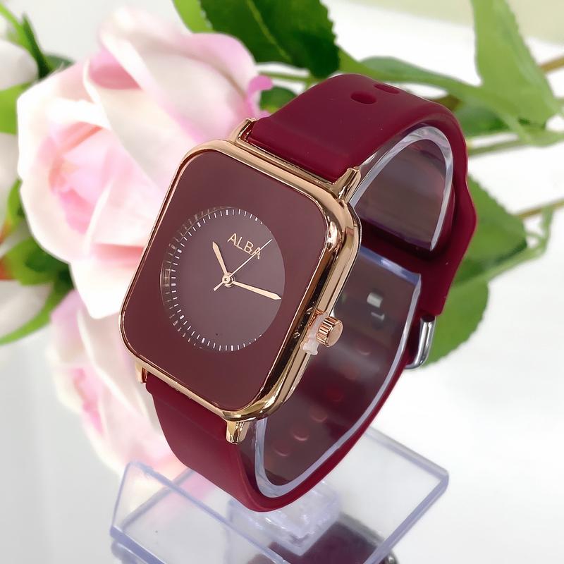 Product Introduction of Jam Tangan Wanita Alba Tali Karet Rubber Korean Fashion 2