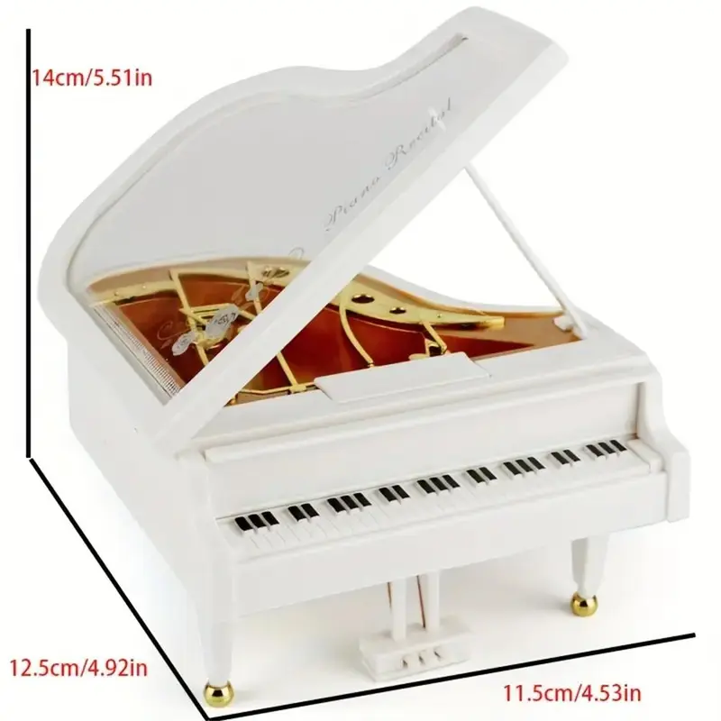 Miniature Grand Piano Music Box, Miniature Piano Music Jewelry Box, Classic Mini Piano Decoration Collectibles, Suitable for Room Desktop Decoration, Ornaments 1