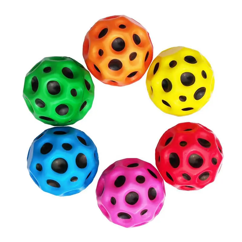 3 6 Pcs Ball 7cm Solid Foam PU Bouncy Stress Relief Hole Sports Training Balls Outdoor Game