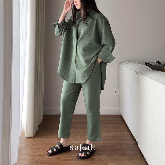 SAKAL Oversized Linen Set | Setelan Wanita 1