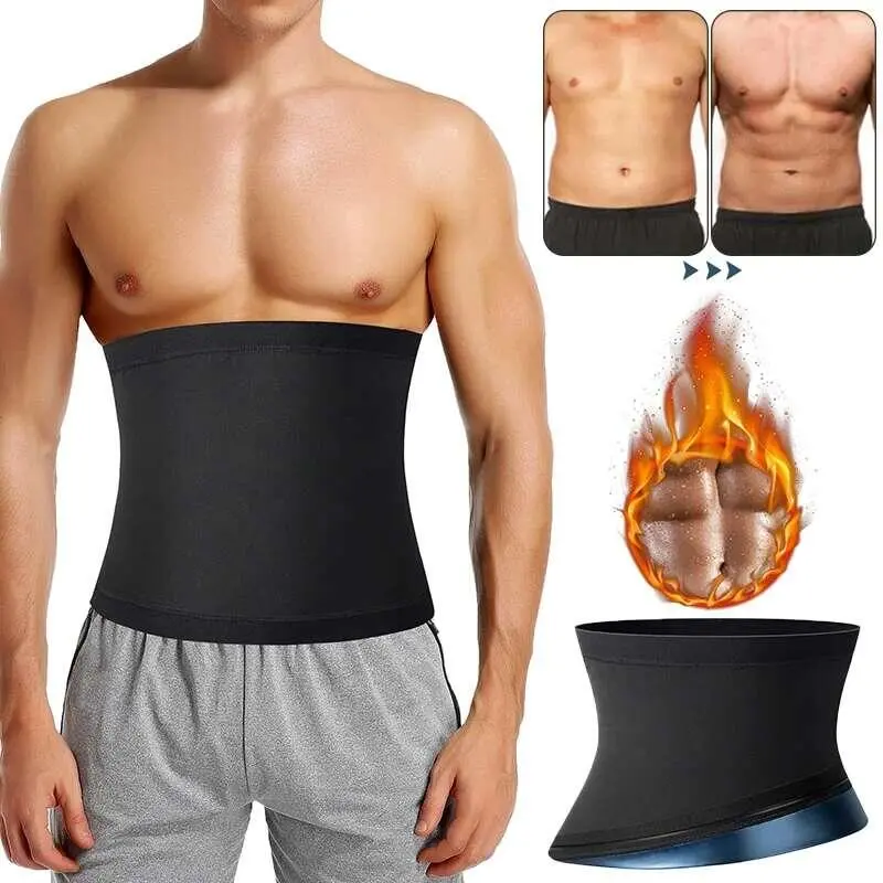 Mens Abdomen Reducer Sauna Body Shaper Fiess Sweat Trimmer Belt Belly Slimming Shapewear Waist Trainer Corset