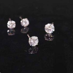 Khuyên tai bạc nụ đá Bạc Thanh Thủy lấp lánh nhỏ xinh bông tai bạc nam nữ nụ đá tròn Cucbic Zirconia size 2.5-8 li 2