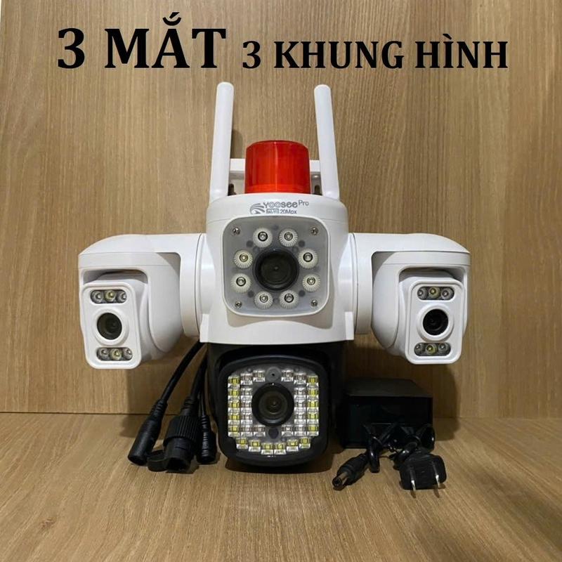 Camera Yoosee Ngoài Trời 3 Mắt Xoay Độc Lập 4 Chiều F50JD - Hình Ảnh Full HD Sắc Nét Góc Quan Sát Rộng Đàm Thoại 2 Chiều - Đèn Led Trợ Sáng Ban Đêm Có Màu - Hàng Nhập Khẩu