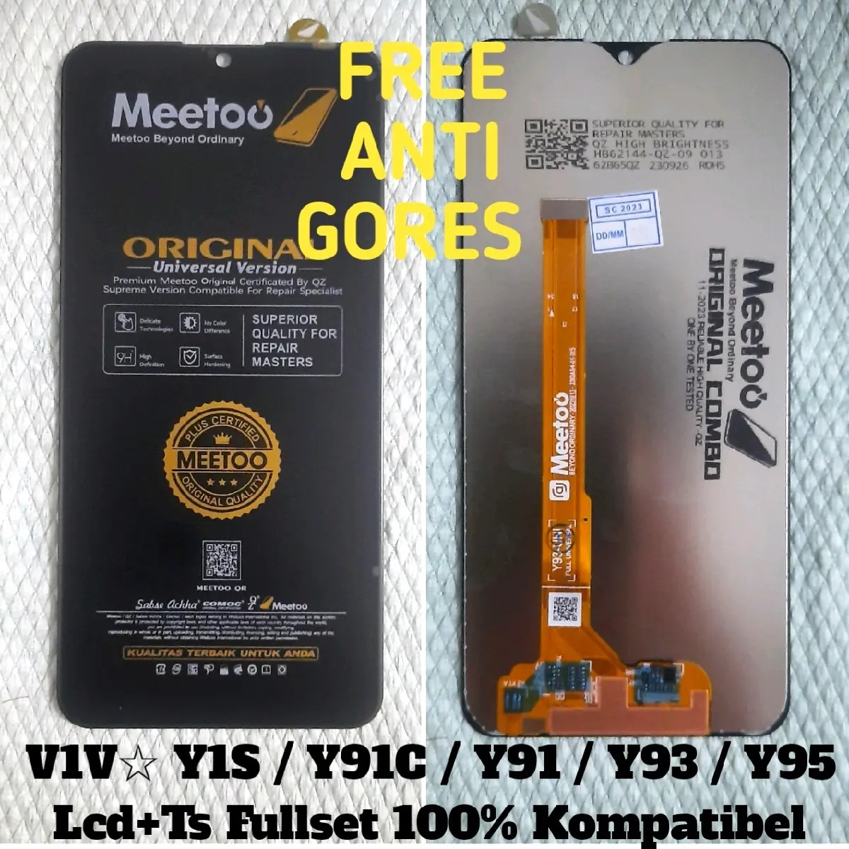 Lcd V1V° Y1S / Y91C / Y91 / Y93 / Y95 Fullset+Touchscreen Hp 100% Kompatibel <COD> Bisa Bayar Di Tempat