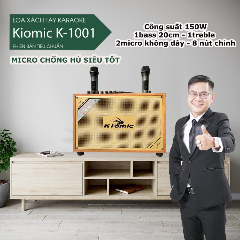 loa karaoke xách tay K1001 kèm 2 micro chỉnh bass chép cho micro am thanh siêu hay Củ Loa Nghe Nhạc