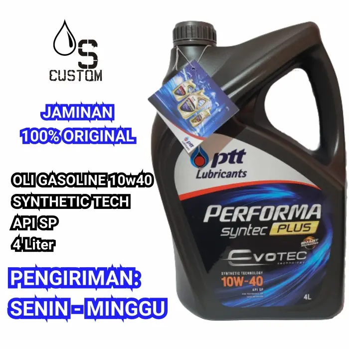 Oli Mobil Bensin PTT Evotech 10w40 API SP 4L 10w-40 3