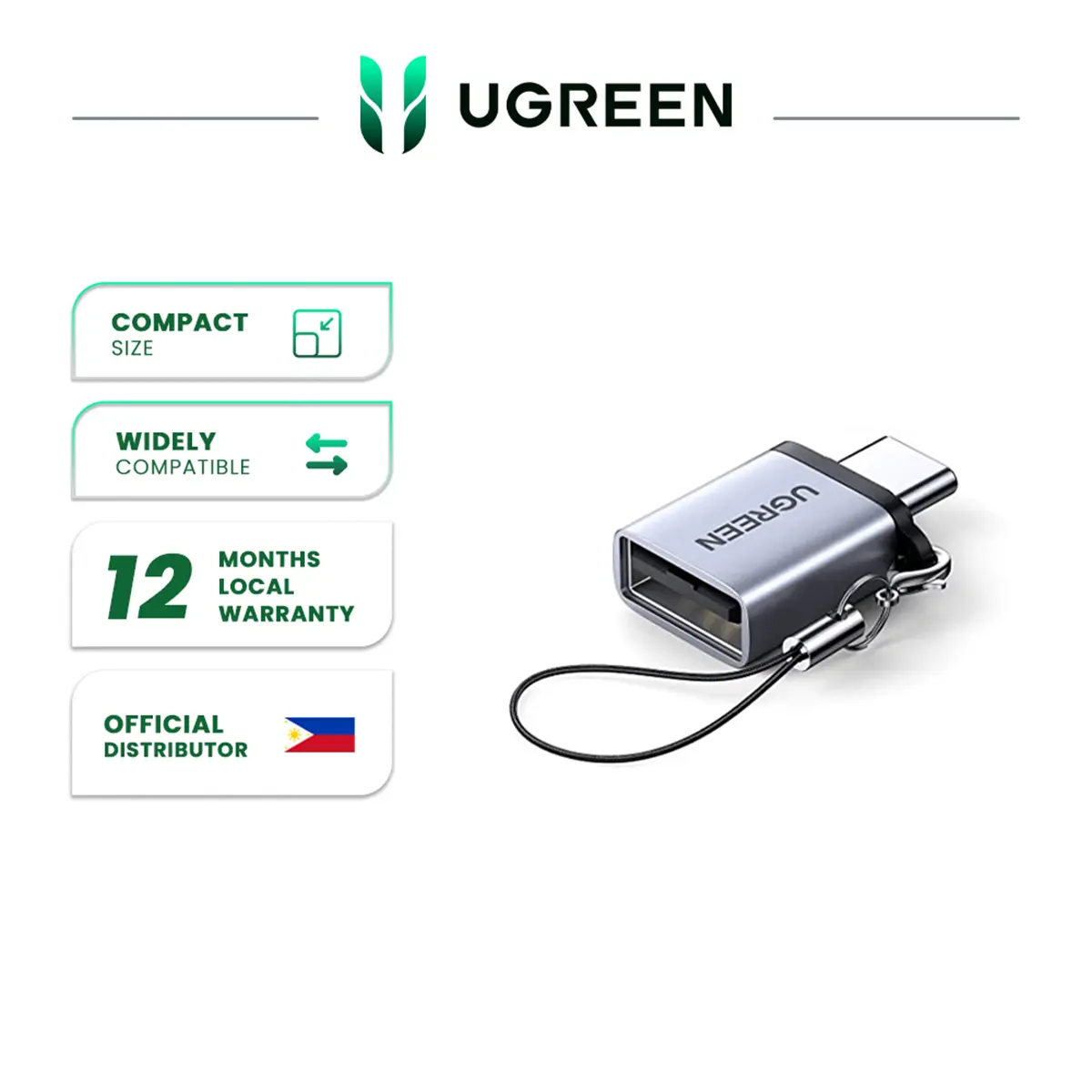 UGREEN Type C Male to USB 3.0 Female Adapter with OTG for Android Phones - PH Charging Mobile