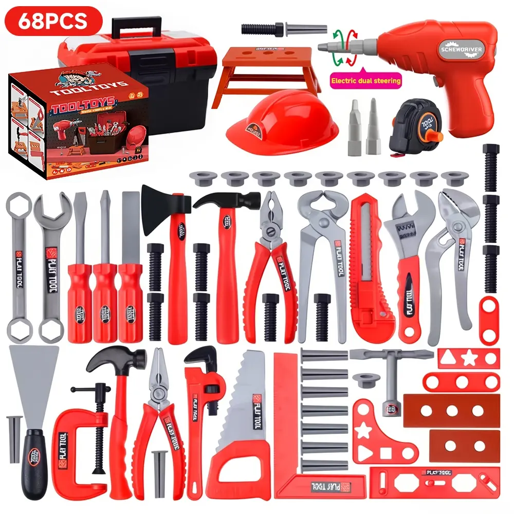 Yunleo Children's Toolbox Engineer Simulation Repair Tools Pretend Toy ...