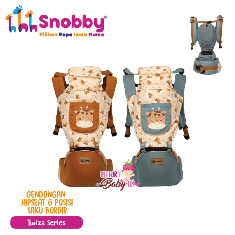 Snobby Gendongan Depan Bayi Hipseat Saku 6 Posisi 1-36 Bulan Berry Baby 4