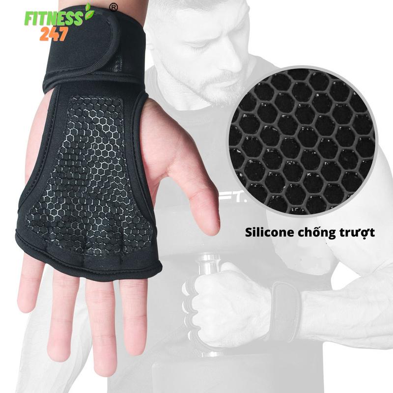 Găng Tay Tập Gym Hở Ngón Cao Cấp Chống Trơn Trượt 6
