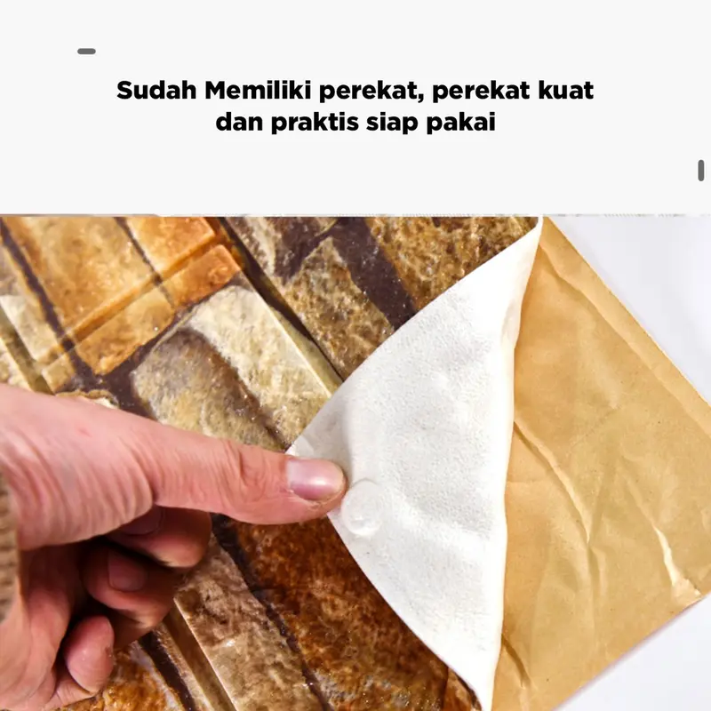 Wallpaper 3D foam Motif Batu Alam 70 x 77 CM Timbul Dekorasi Kertas 2