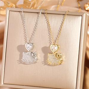 สร้อยคอเหล็กไททาเนียม, ดีไซน์แมวน้ำหัวใจ 18K, หรูหราราคาไม่แพง, สง่างามและงดงาม, เพชรเต็ม, โซ่กระดูกไหปลาร้าอเนกประสงค์, ไม่ซีดจาง, ของขวัญสำหรับแฟนสาว