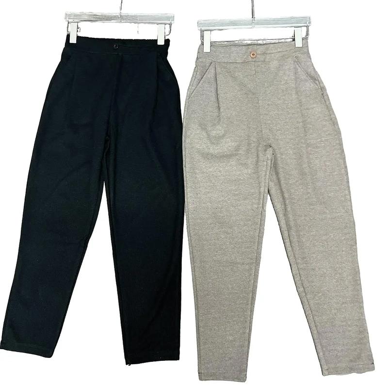 Dạ Tăm BIGSIZE 80KG Quần Baggy Dạ Tăm Dày Dặn Big Size - Quần dạ thu đông dáng baggy công sở có 2 túi trước chất dạ tăm dày dặn ấm Nữ Women Thun Pants thanh lịch quần dài