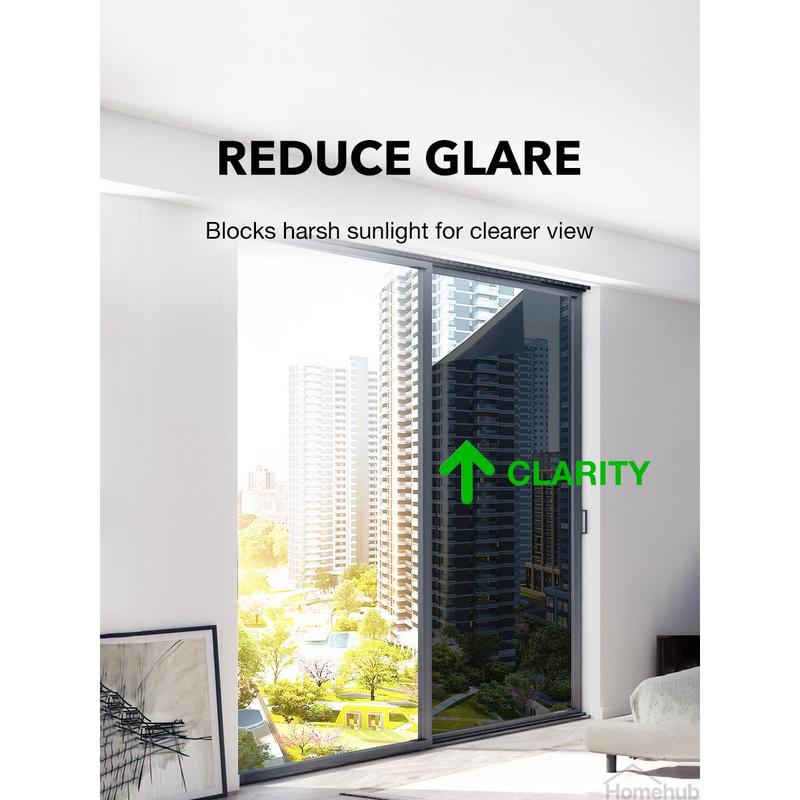 Homehub Window Film Frosted Privacy Tinted Solar Blackout UV Protection Heat Insulation For Home Office Glass 2