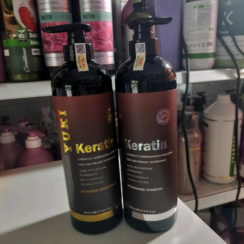( Tặng 10 chiếc khẩu trang 5 d ) Cặp gội xả yuki collagen karatin 800 ml /1 chai dầu gội & 800ml /1chai dầu xả Không chứa silicon Bảo vệ màu Kiểm soát dầu Chống gàu Nữ