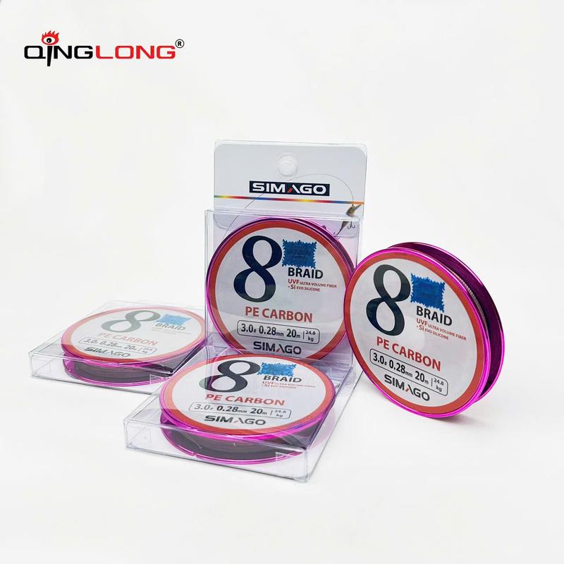  Dây Câu Cá Simago PE Carbon 20m Chống Rối  QingLong  - Đặc Tính Mảnh Lõi Carbon Định Hình Dây 