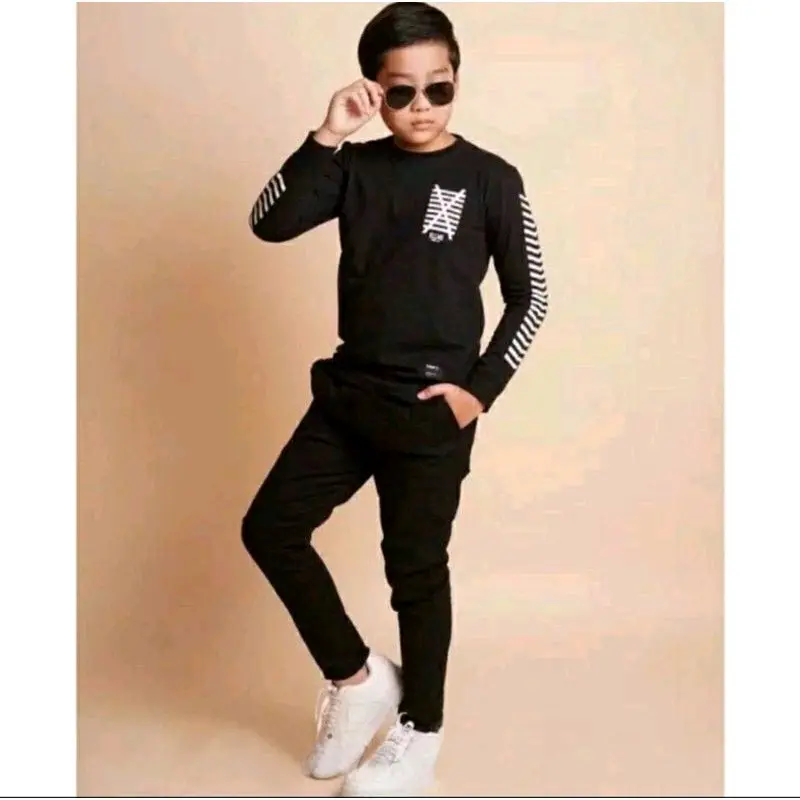 Celana Chinos Panjang Anak Laki Laki Tanggung Usia 9-14 Tahun Pinggang Karet  bahan katun melar Polos  bukan Jeans Fashion 1