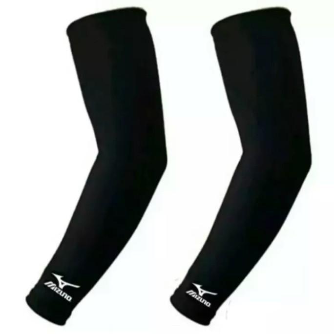 ARM SLEEVE MIZUNO MANSET TANGAN SEPEDA SARUNG LENGAN VOLLY,BERSEPEDA MANSET SPORTY SARUNG LENGAN HITAM POLOS Pakaian 1