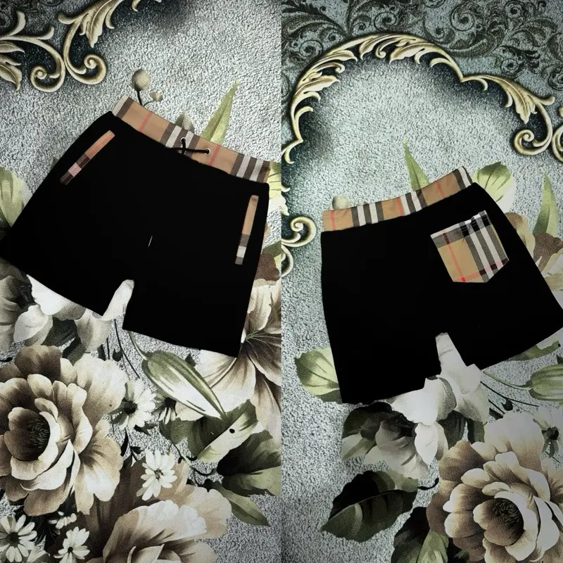 Quần short đùi Be Bê rờ trên gối  - Chất Liệu Nỉ Cua - Phối túi cạp kẻ quan 0