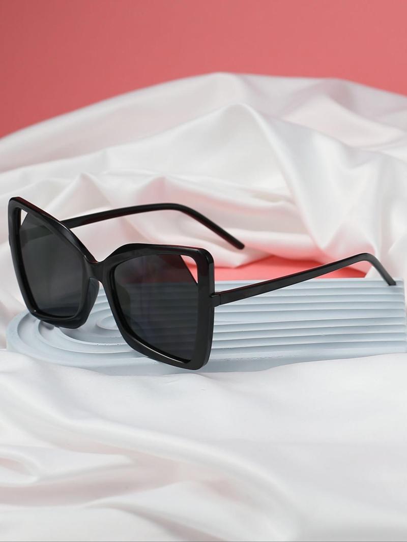 Product Introduction of Unisex Fashionable Cat Eye Frame Sunglasses, Trendy Casual Hollow Out Design Sunglasses for Everyday Use, Fashion Accessories for Outdoor Activities 3