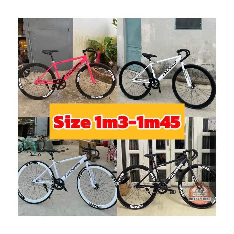 Xe đạp thể thao fixed gear và single tsunami SNM 100 size nhỏ bánh đen  giành cho những bạn cao từ 1.3 m-1.45 m ( kèm strap và đồ lắp) Gắn Xe Đạp Đạp Xe Đạp Sports