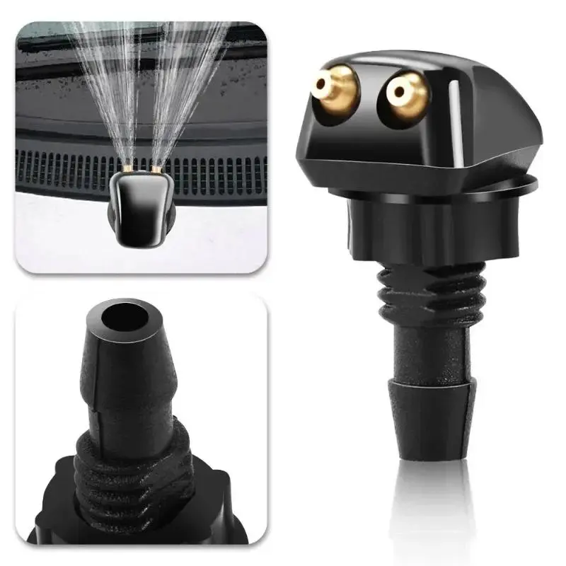 Car Dual Hole Windshield Washer Nozzle Car Windshield Wiper Nozzle Suitable for Most Car Models Wiper Spray Nozzle