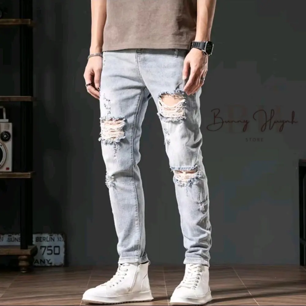 Quần Jean Mã 47 Rách - Chất Jean Denim Co Dãn 47 quần nam quandai  jean