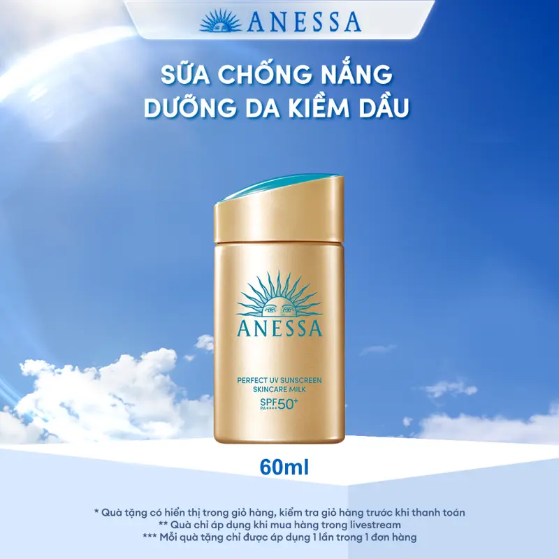 [FS] Kem chống nắng dạng sữa dưỡng da bảo vệ hoàn hảo Anessa Perfect UV Skincare Milk SPF 50+ PA++++ 60ml 0