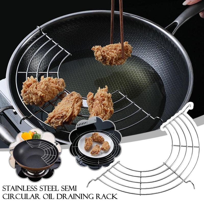 Semi-circular Oil Draining Rack Stainless Steel Heat-resistant - TikTok ...