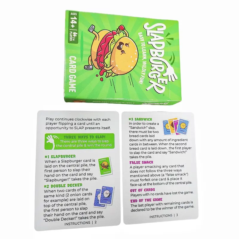 Slap Burger Card Game, 1 Box Funny Card Game, Creative Small Gift, Fun Family Interactive Cards Game, Holiday Party Fun Board Game Box 3