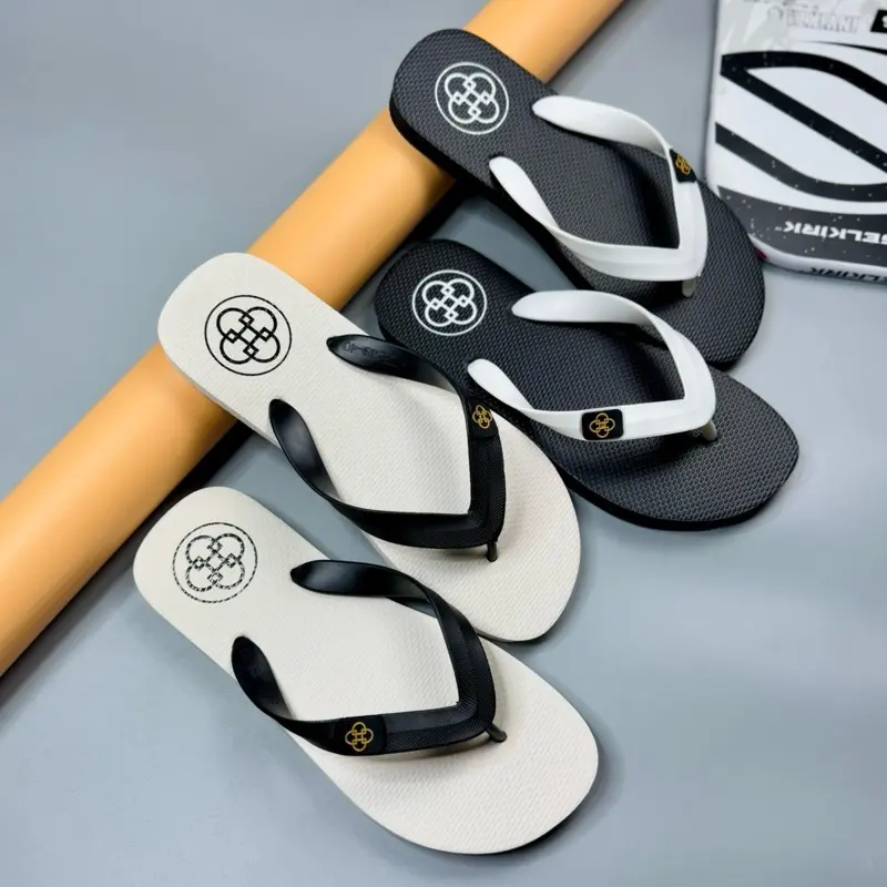 Dép Thái Lan HD Trắng Quai Đen Dép kẹp DéP Nam Dép Đế Bằng Cao Su Nhung DéP Dép Tông Dép Lê Slipper