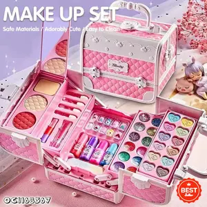 Make Up Anak Anak Princess / Kuromi Mainan Kosmetik Kecantikan Anak Kasus / Mainan Gadis Kecantikan / Peralatan Kotak Portable Tas Rias Fashion Make Up Anak Anak Set Aman Asli / Hadiah Set Riasan Kosmetik Mainan Anak-Anak Princess
