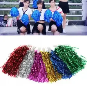 COD ∣ Pompom Cheerleader 1 set (2pcs) / Pom pom Cheerleaders Aksesoris Menari Tarian Olahraga Basket Warna Merah Ungu Silver Gold Hijau