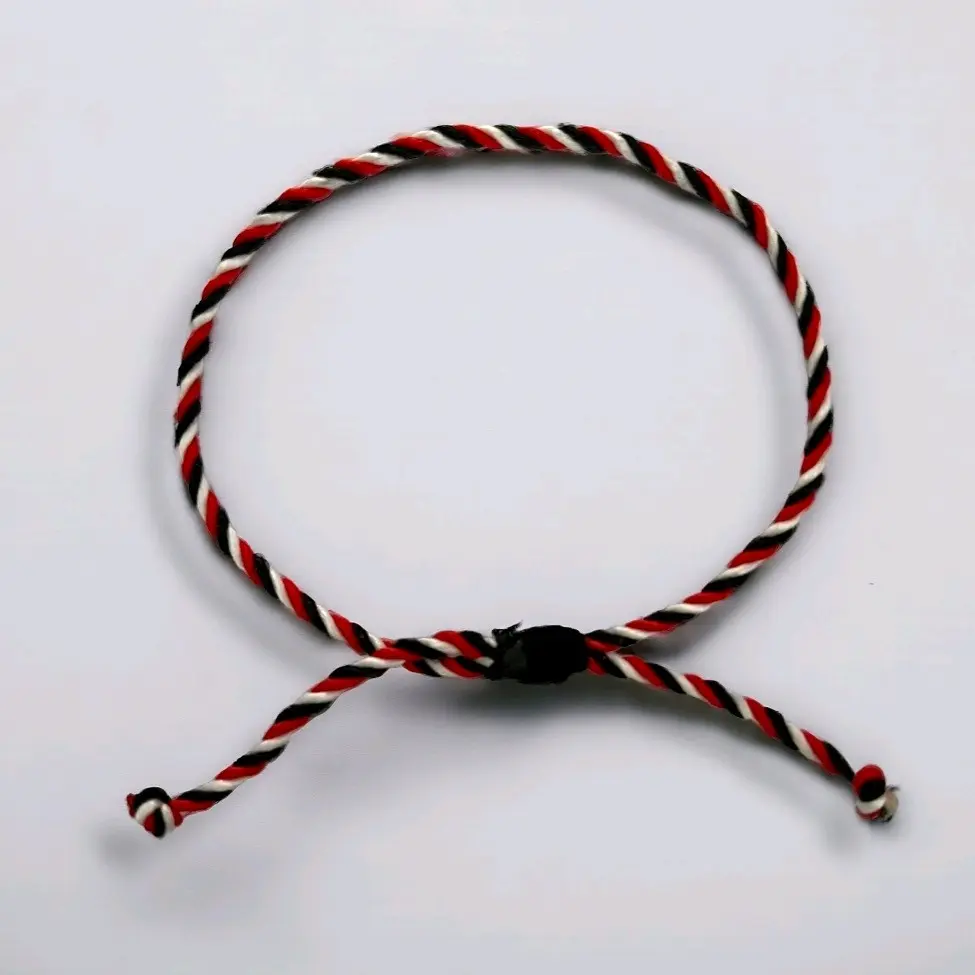 Promo 2 pcs paket couple gelang tridatu serut 2 mm kombinasi 3 warna hitam merah putih tahan air