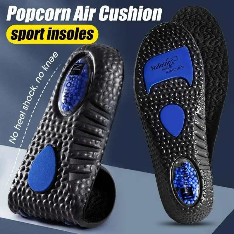 1 Pair Cuttable Black Sports Insoles Soft Shock Absorbing Breathable Insoles Running Insoles Men's and Women's Insoles