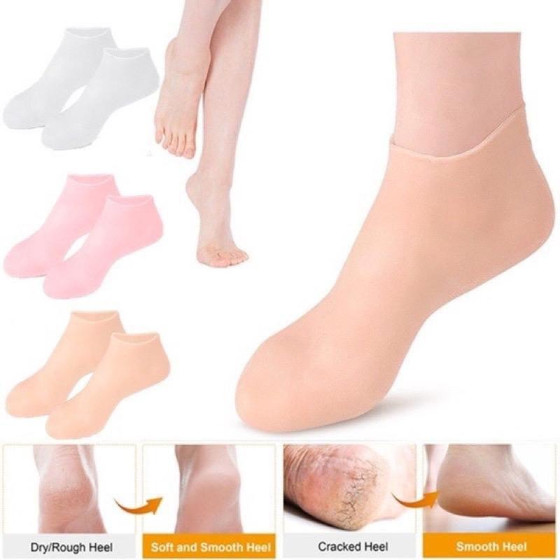 Tất Silicone Co Giãn Tẩy Tế Bào Chết Chống Nứt Nẻ Dưỡng Ẩm Chăm Sóc Da Chân Nữ Voi