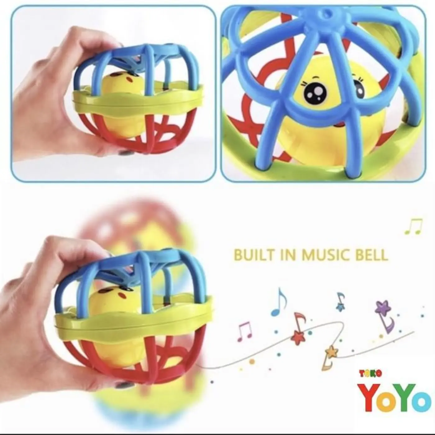 Rattle Teether Bayi Bola Kerincingan Silikon Karet Lembut BPA Free kids
