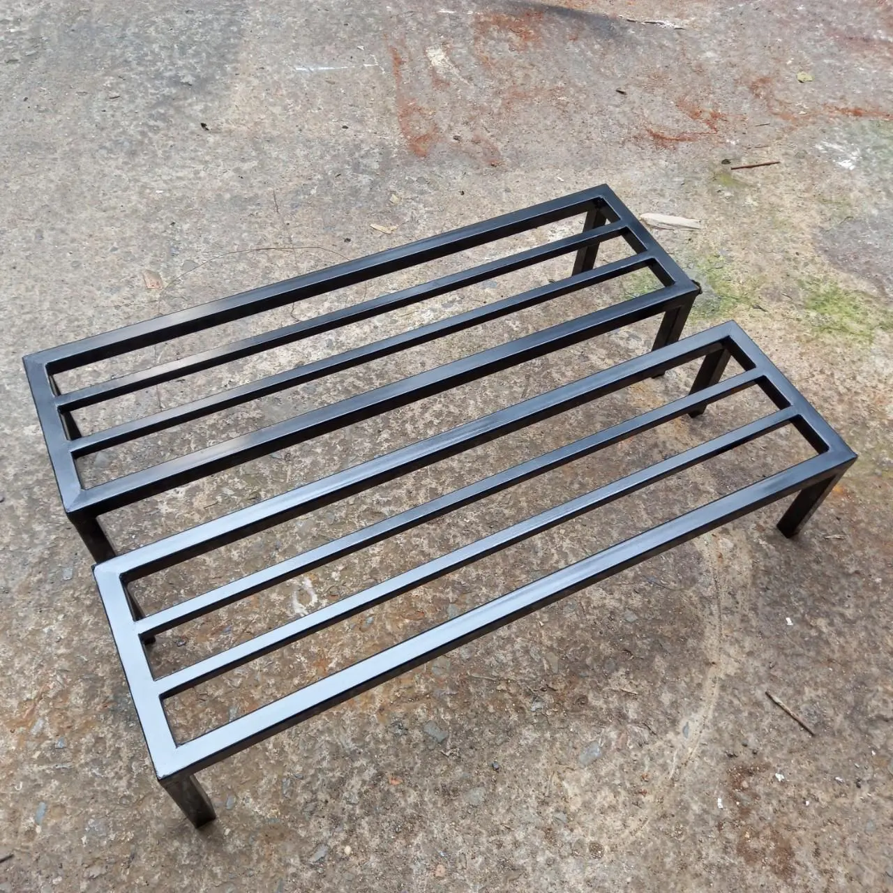Kệ sắt Dài (50-60-70)cm, Rộng 20cm, Cao (10-15-20)cm, 2 nan, thép hộp 16mm - kệ kê chậu cây cảnh