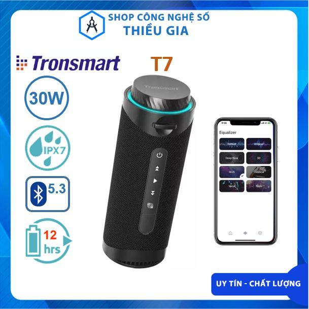 Loa Tronsmart T7 chính hãng, Loa Bluetooth 5.3, chống nước IPX7 Công suất 30W, nghe nhạc 12 giờ, có đèn Led