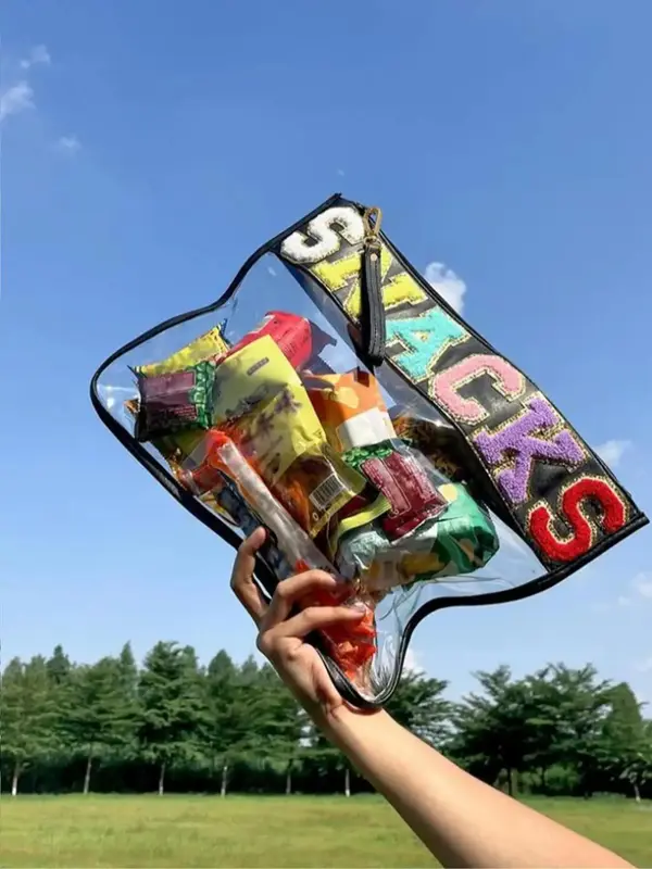 Cute Letters Design Makeup Bag, Novelty Transparent Makeup Bag, Zipper Versatile Cosmetic Storage Bag for Women & Girls for Daily & Travel Use 1