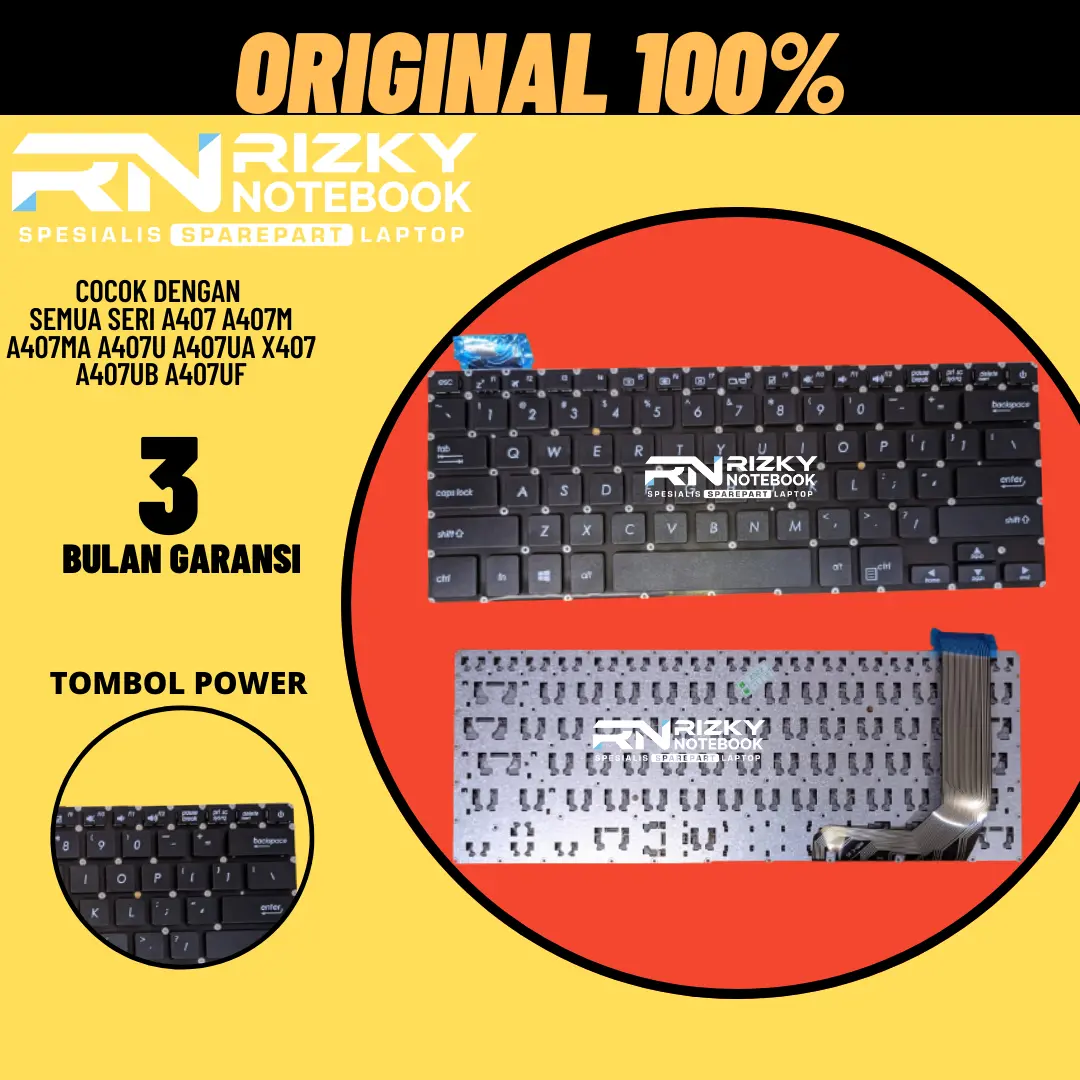 KEYBOARD LAPTOP ASUS A407 A407M A407MA A407U A407UA A407UB A407UF Black