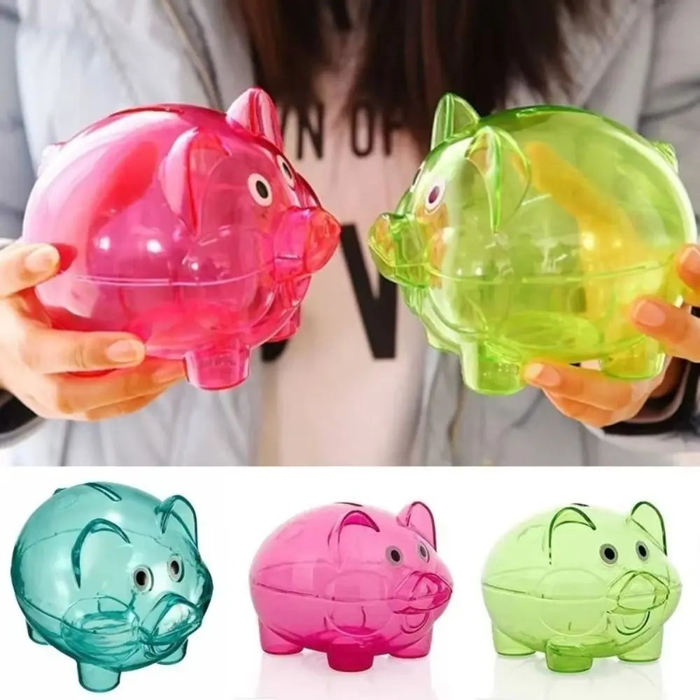 Fashion Pig Shape Piggy Bank Transparent Reusable Money Box Money Storage Bank for Children