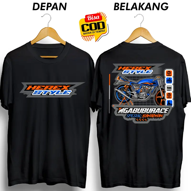 KAOS HEREX STYLE NGABUBURICE SPESIAL RAMADHAN ORANGE BIRU FB BAJU DISTRO COWOK CEWEK 0