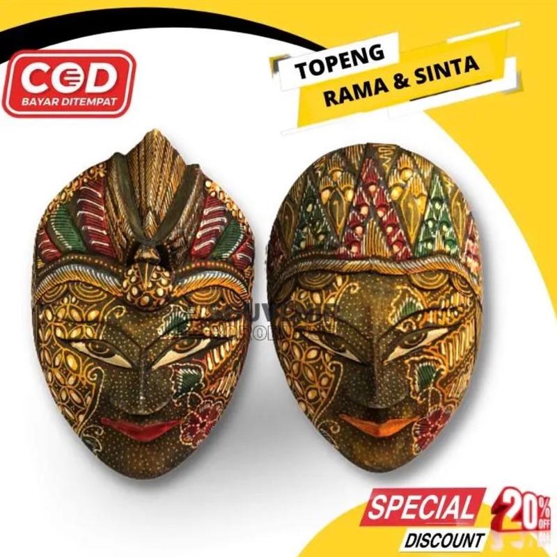 Topeng Kayu Batik Rama Shinta Jati Panjang 20cm Lebar 15cm - Shop ...