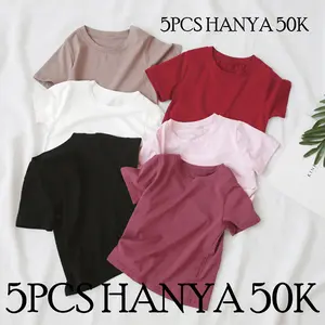 PAKET Kaos Polos Anak-Anak 5PCS Bahan Semi Katun Lembut dan Nyaman Dipakai sehari hari