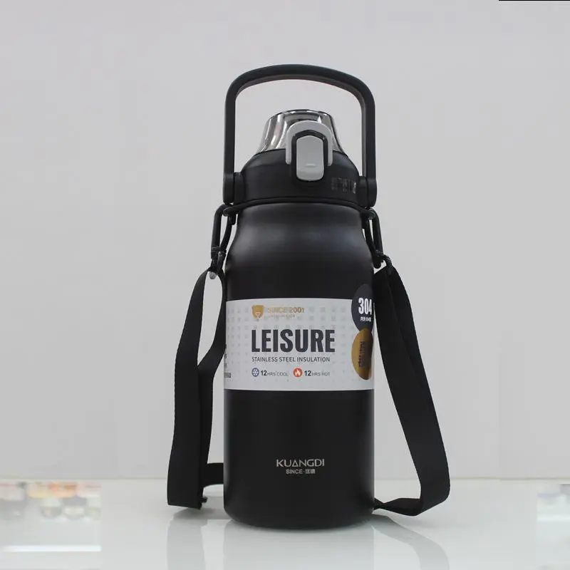 Bình Giữ Nhiêt KUANGDI 7050 Inox 304 Dung Tích 1300ml 1800ml Có Ống Hút Quai Xách Dây Đeo Lõi Lọc Trà Tiện Dụng 1