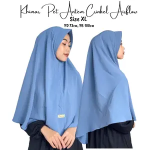 JILBAB Bergo Pet Antem Bahan Crinkle Airflow L XL